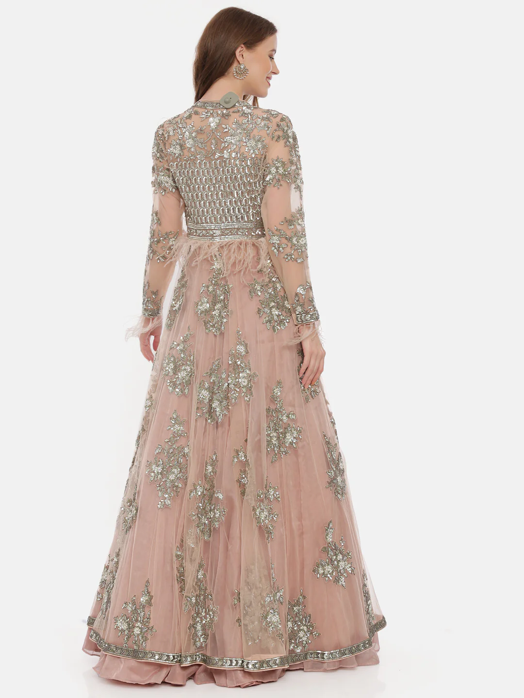 Neerus Baby Pink Color Nett Fabric Ghagra Set - Image 5