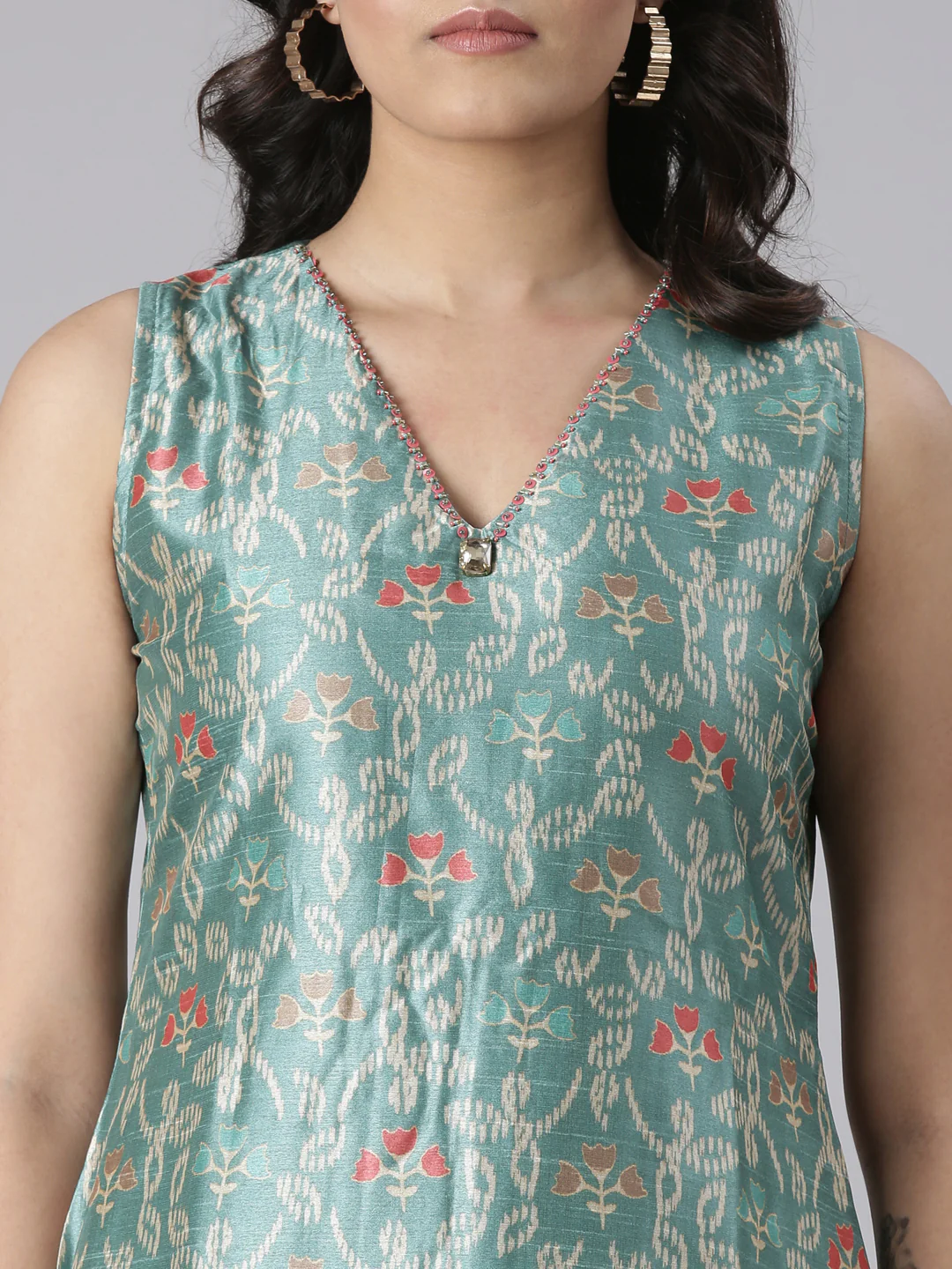 Neerus Beige Casual Floral Maxi Dresses - Image 4
