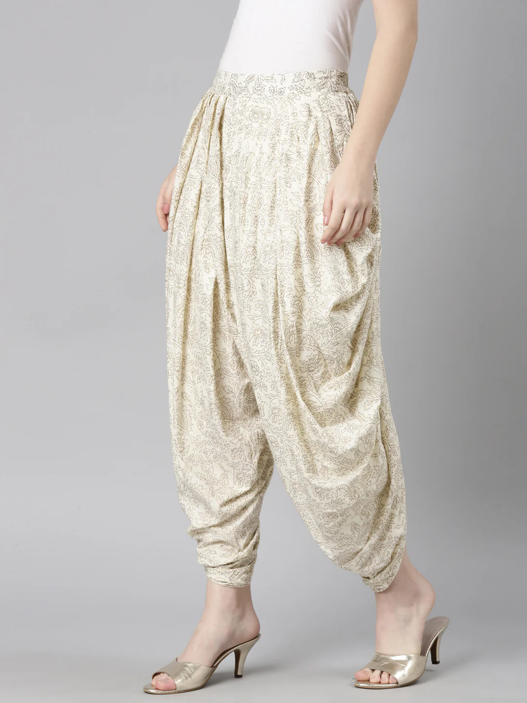 Neerus Beige Color Dhoti Pant - Image 2