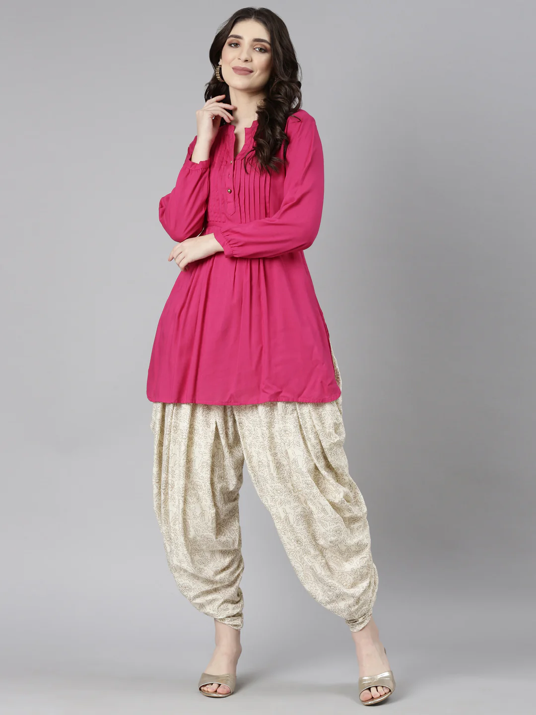 Neerus Beige Color Dhoti Pant - Image 5
