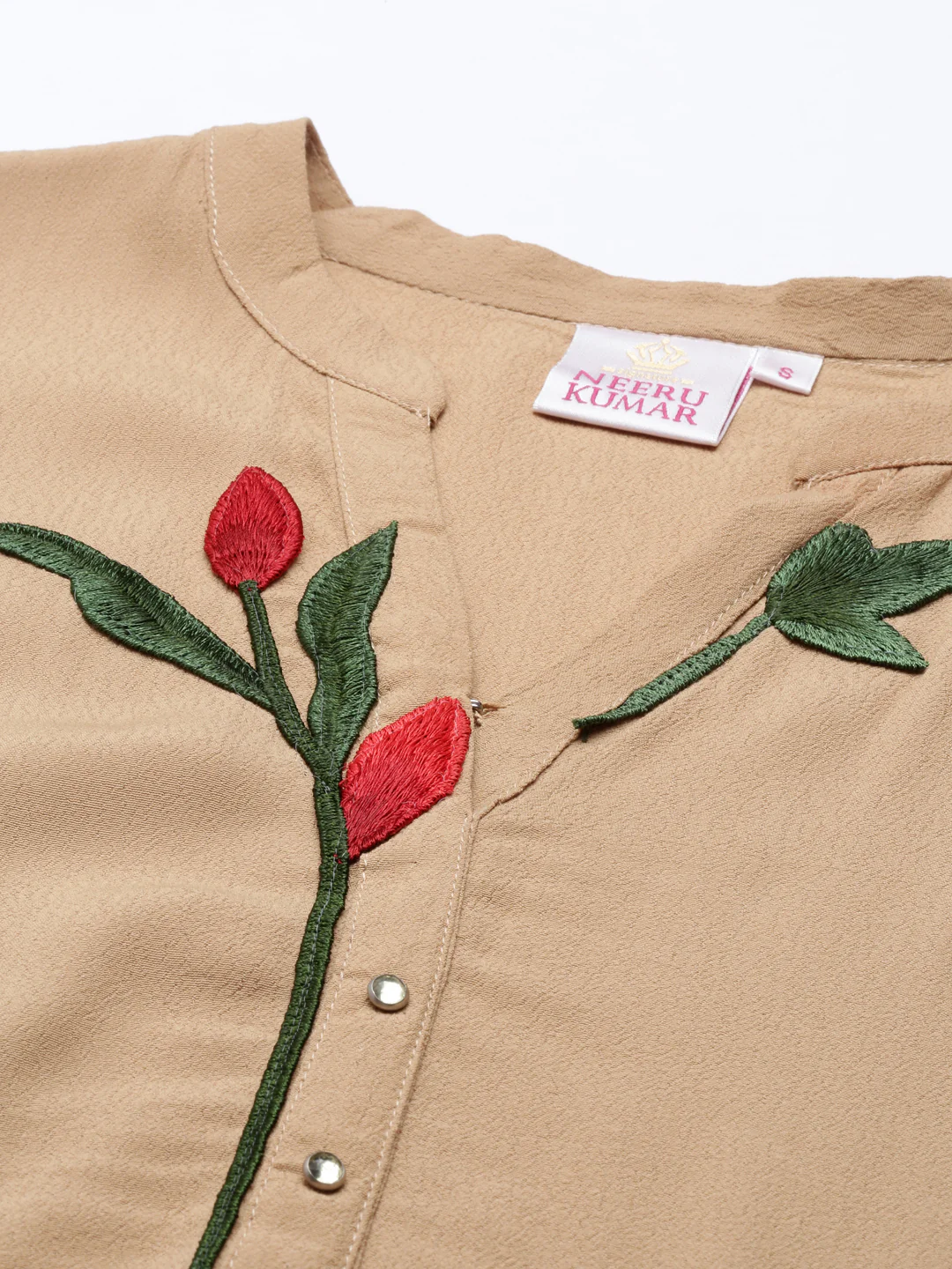 Neerus Beige Color Georgette Fabric Kurta - Image 6