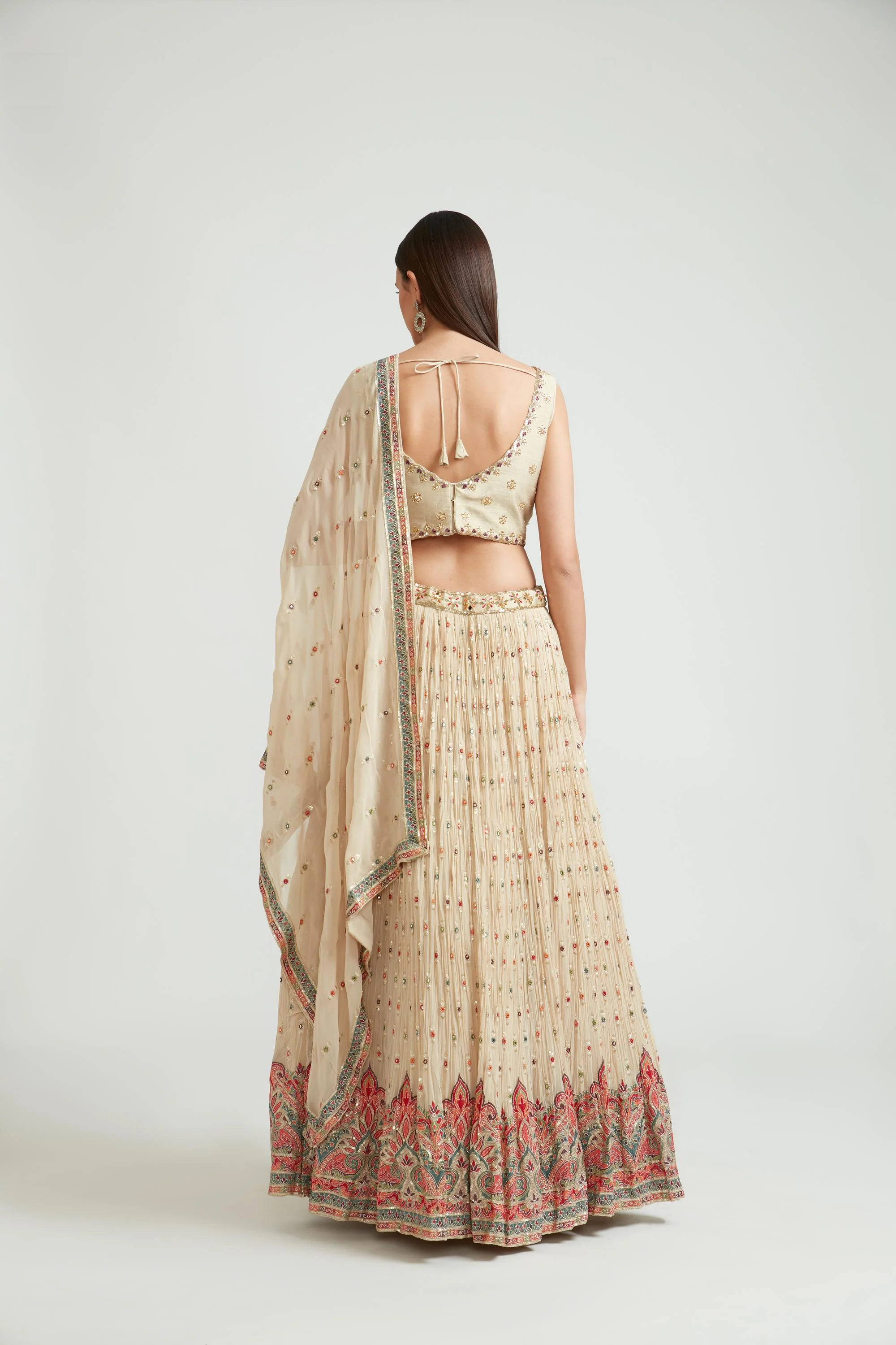Neerus Beige Color Georgette Fabric Lehenga Choli - Image 5