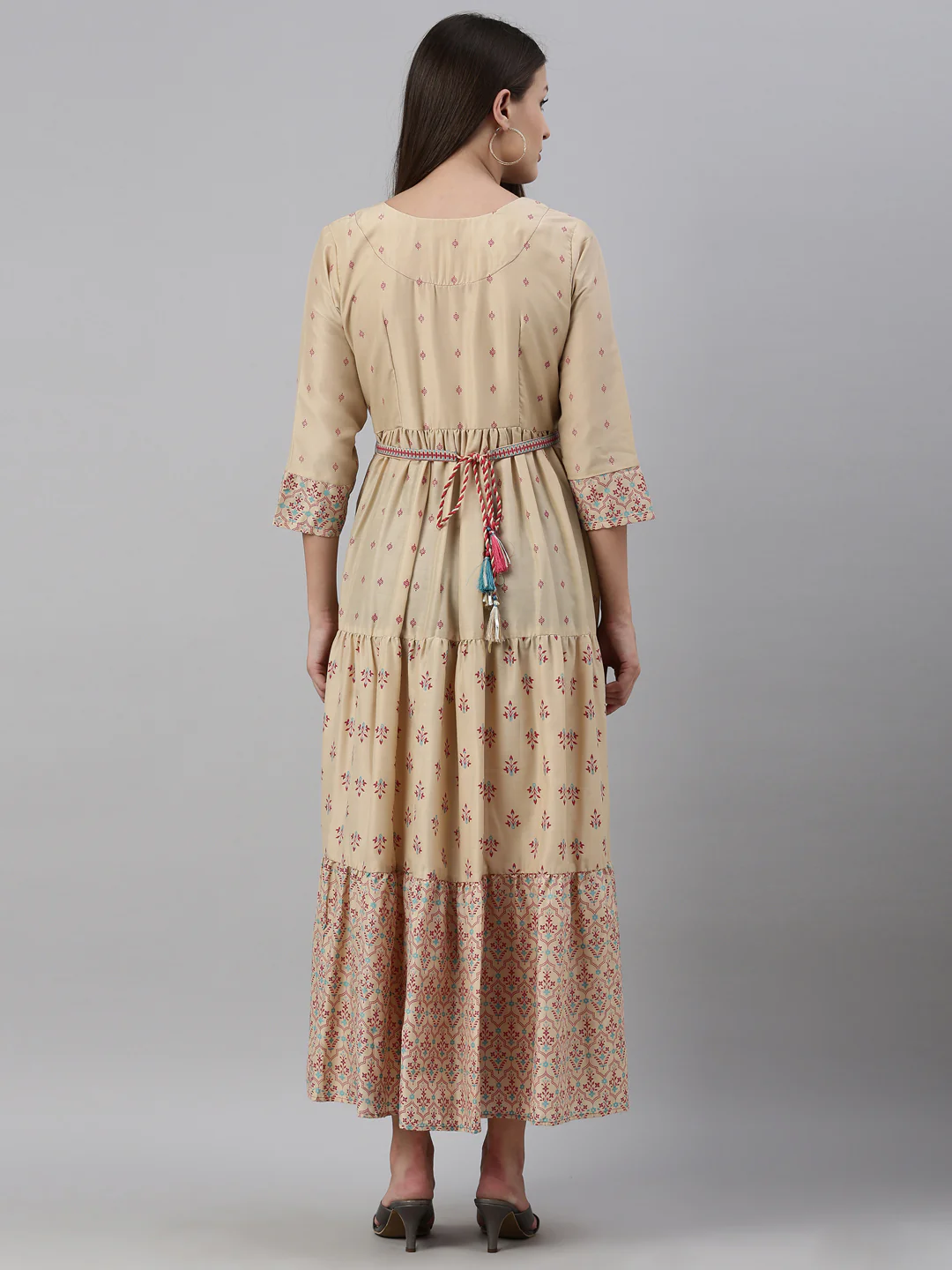 Neerus Beige Color Muslin Fabric Kurta - Image 5