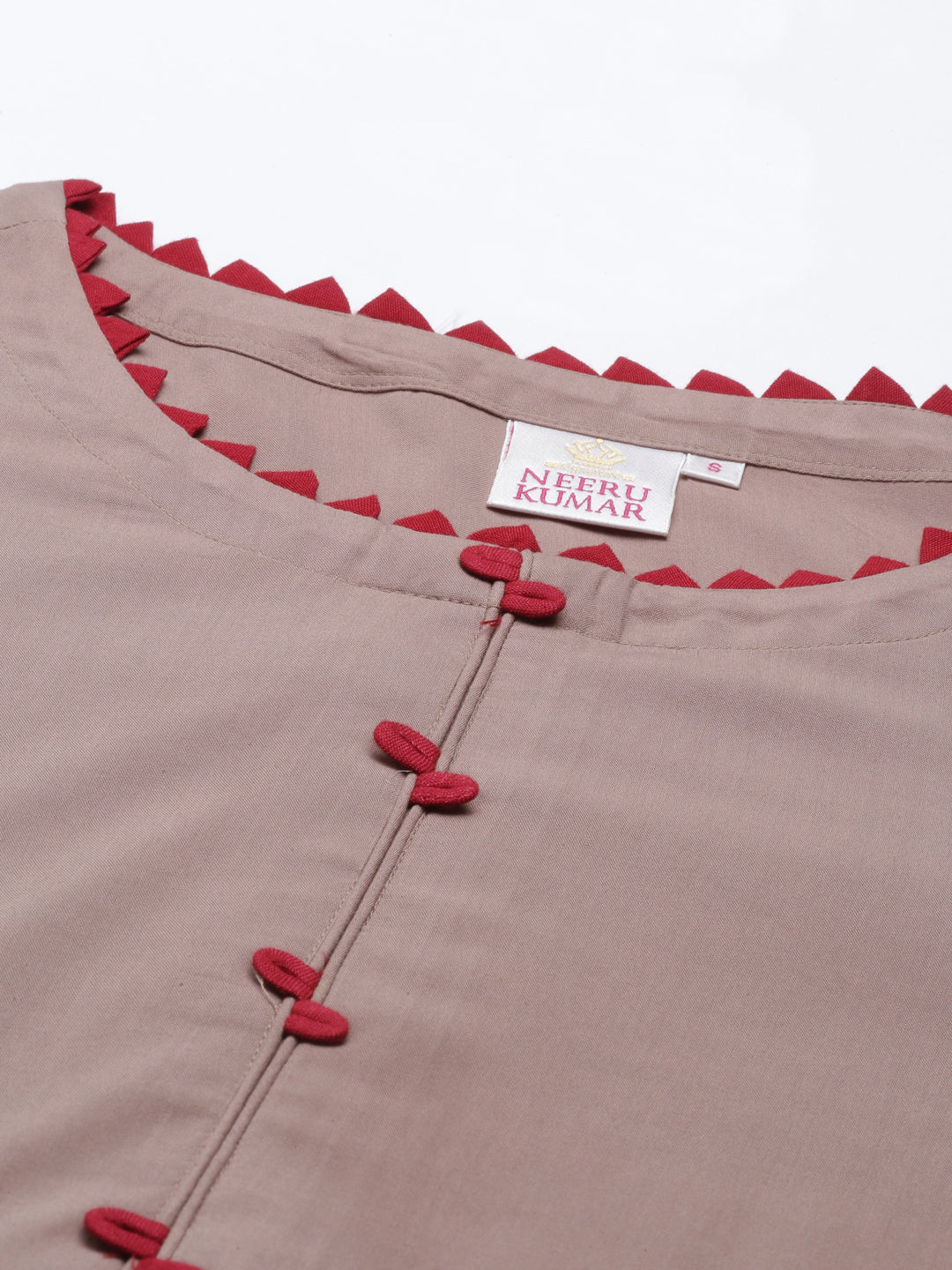 Neerus Beige Color Rayon Fabric Kurta - Image 2
