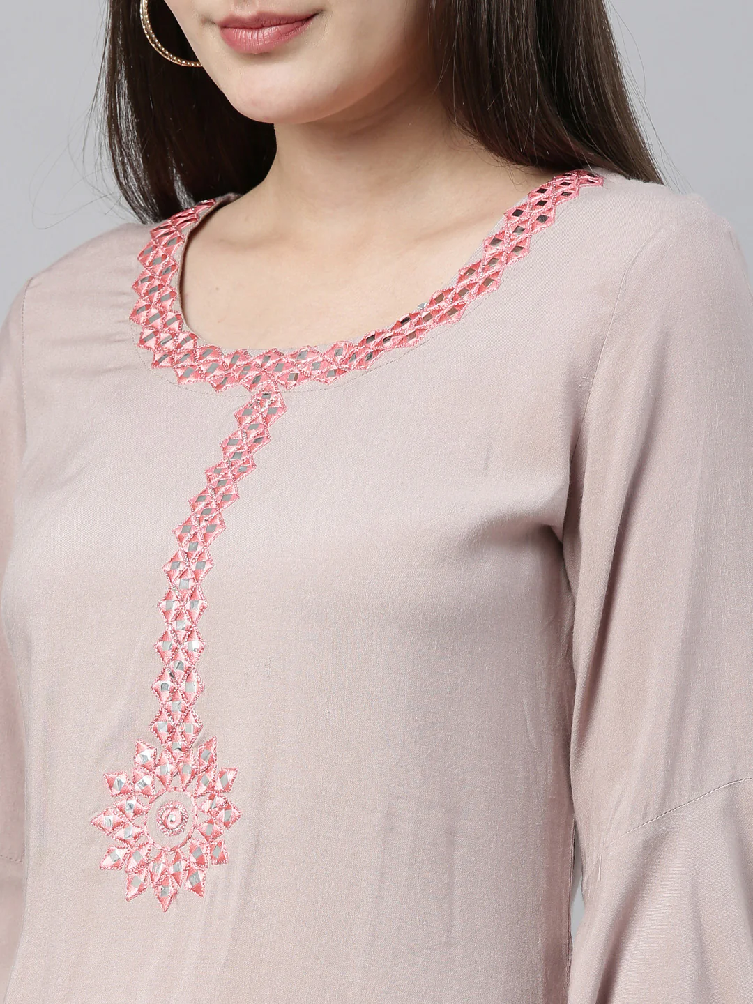 Neerus Beige Colour Rayon Fabric Plazo Set - Image 3