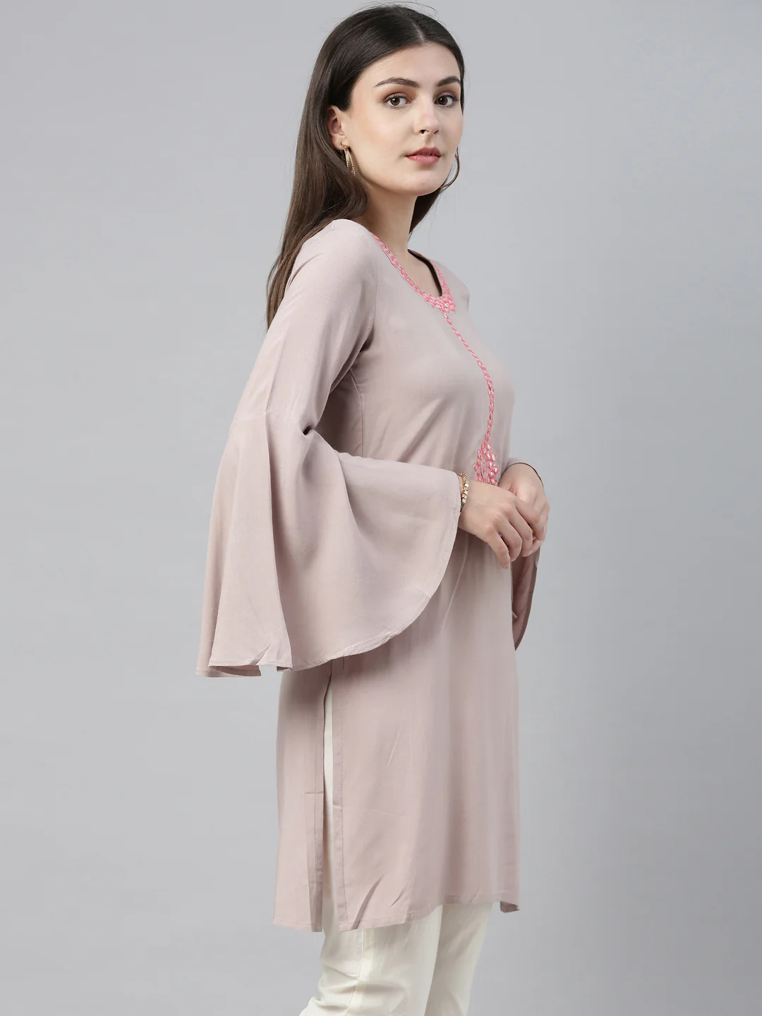 Neerus Beige Colour Rayon Fabric Plazo Set - Image 6