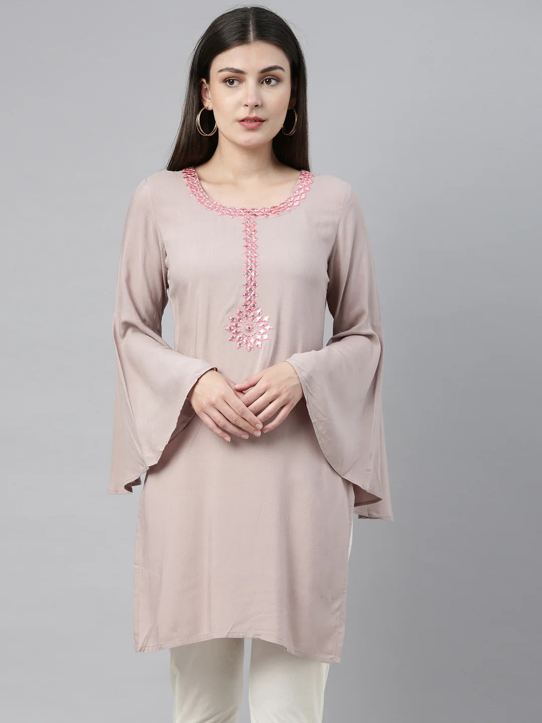 Neerus Beige Colour Rayon Fabric Plazo Set - Image 8