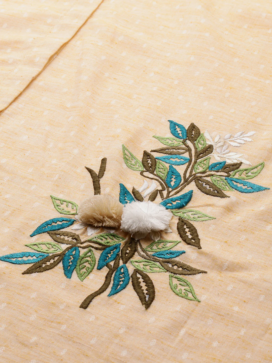 Neerus Beige Embroidered A Line Kurta - Image 3
