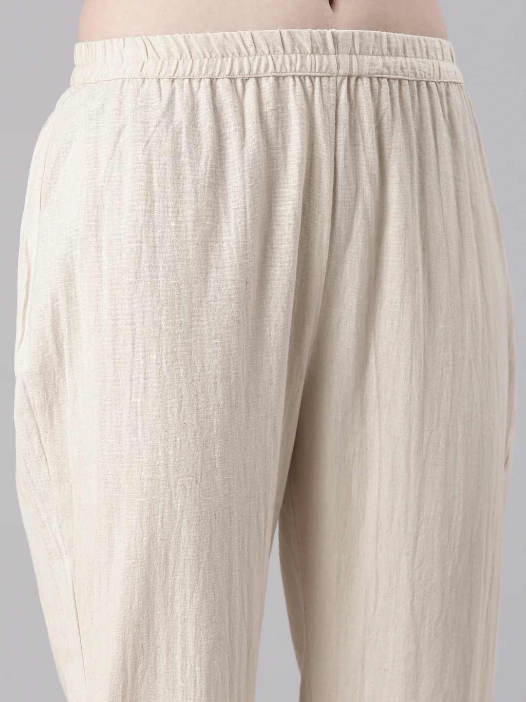 Neerus Beige Printed Straight Kurta and Trousers With Dupatta - Image 6