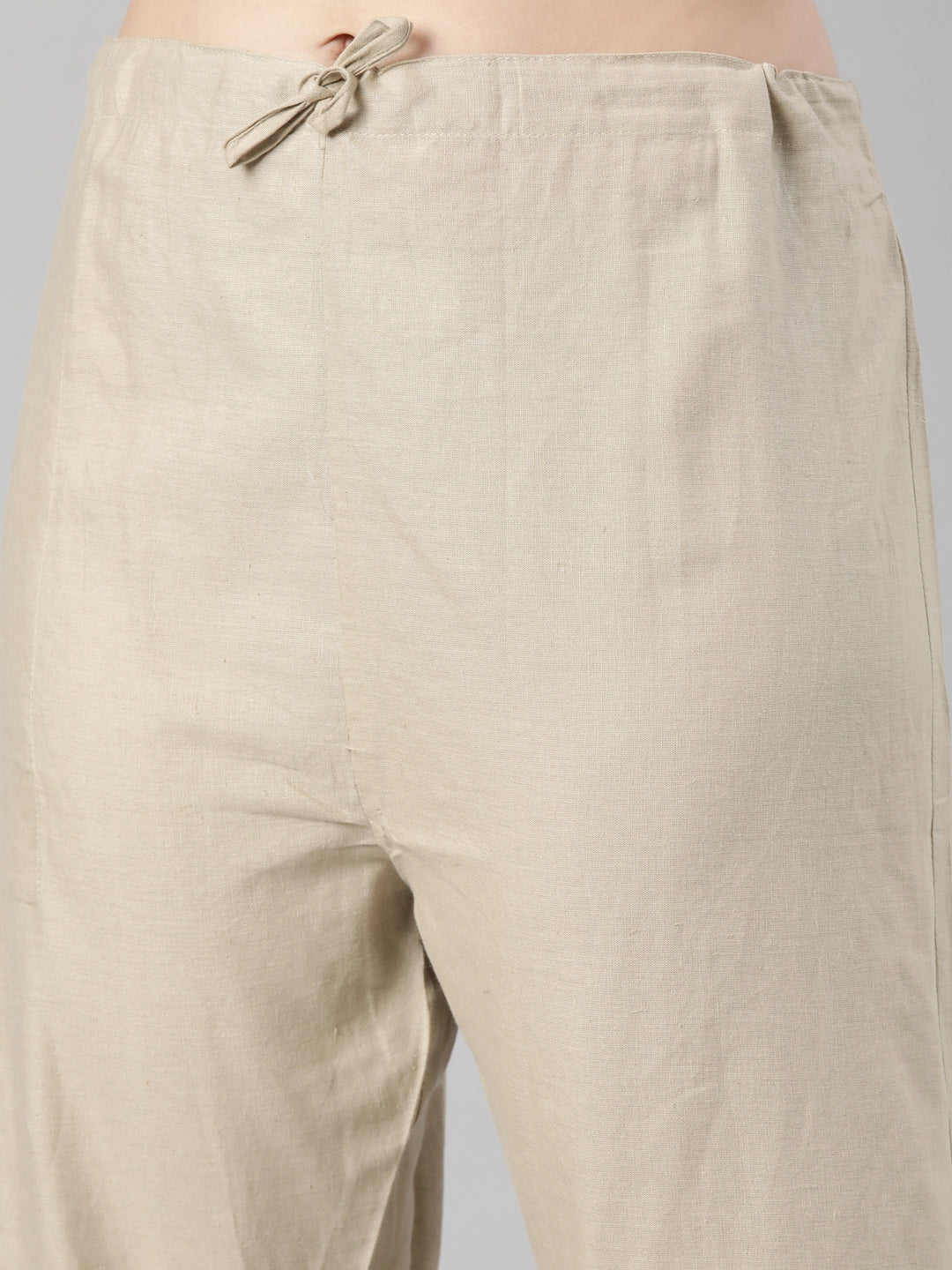 Neerus Beige Regular Straight Floral Kurta And  Trousers - Image 6