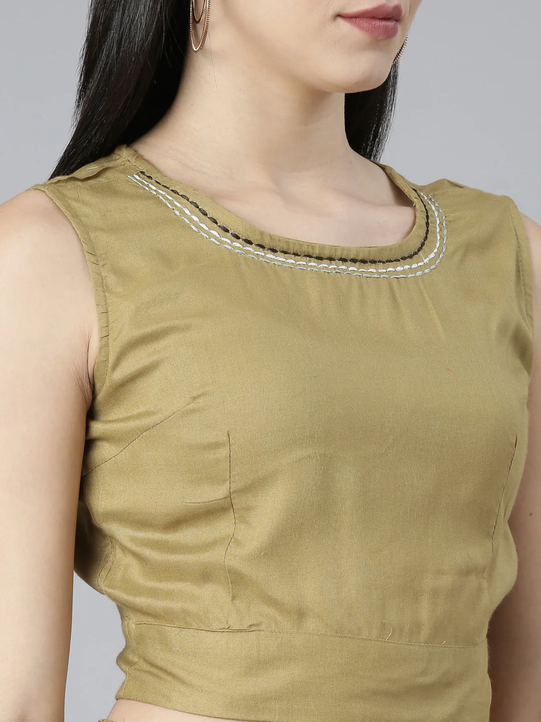 Neerus Beige Regular Straight Paisley Top And Salwar - Image 4