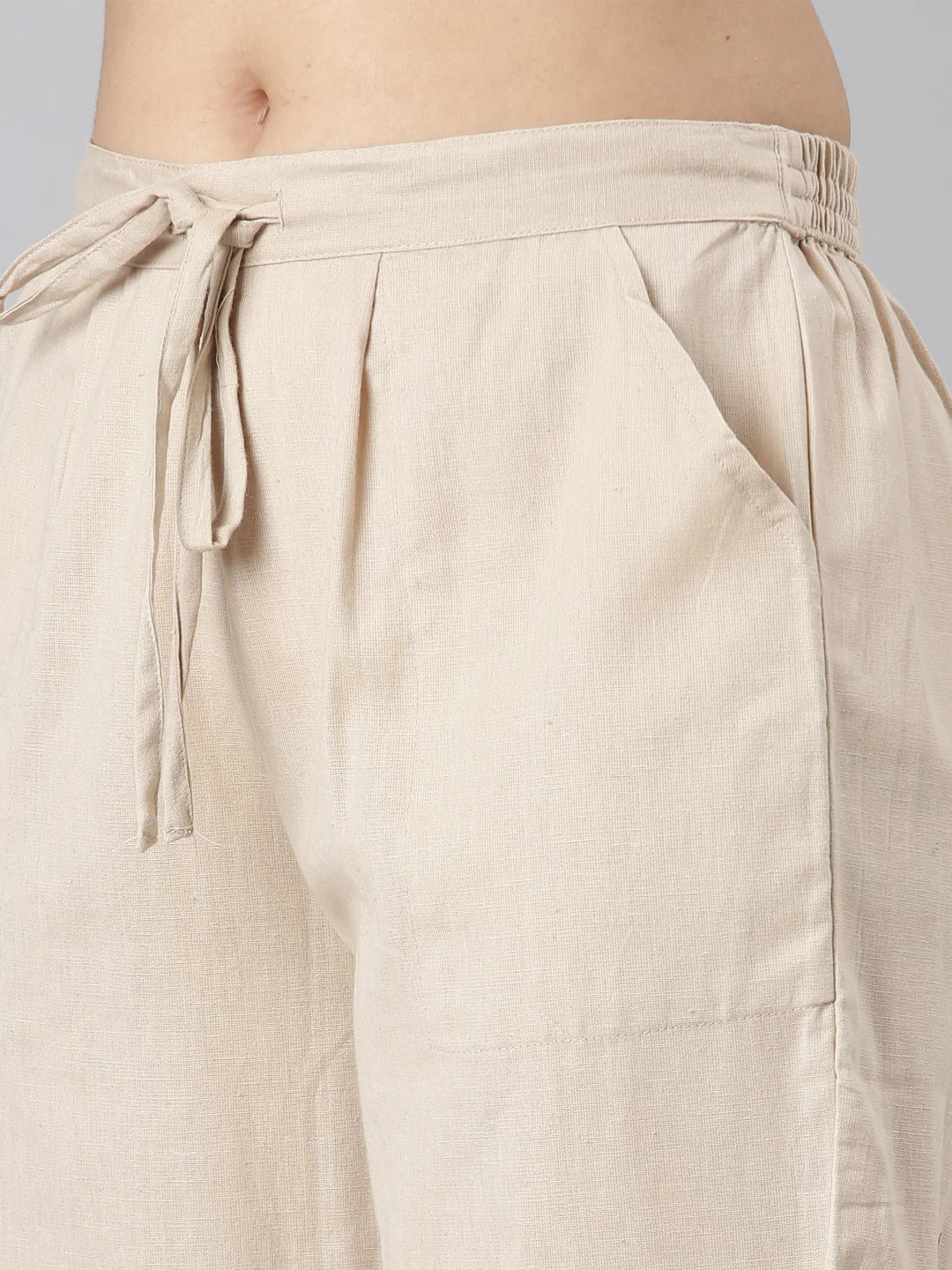 Neerus Beige Straight Casual Floral Kurta and Trouser. - Image 7