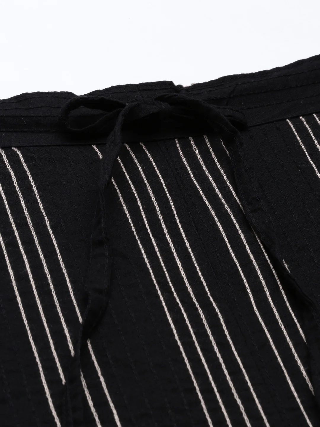 Neerus Black Beige Color Cotton Fabric Pants - Image 5