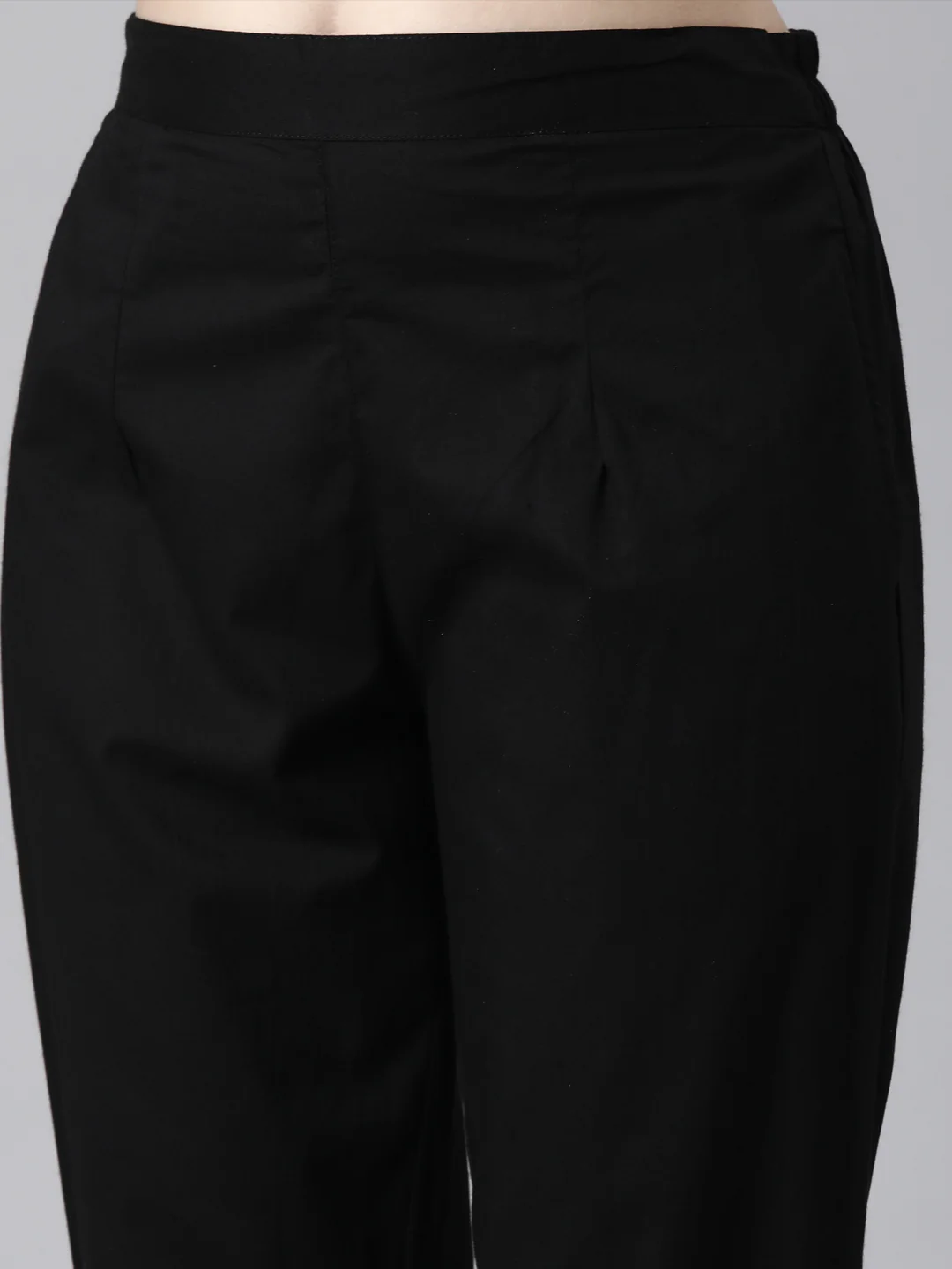 Neerus Black Casual Chevron Straight Kurta and Trousers With Dupatta - Image 7