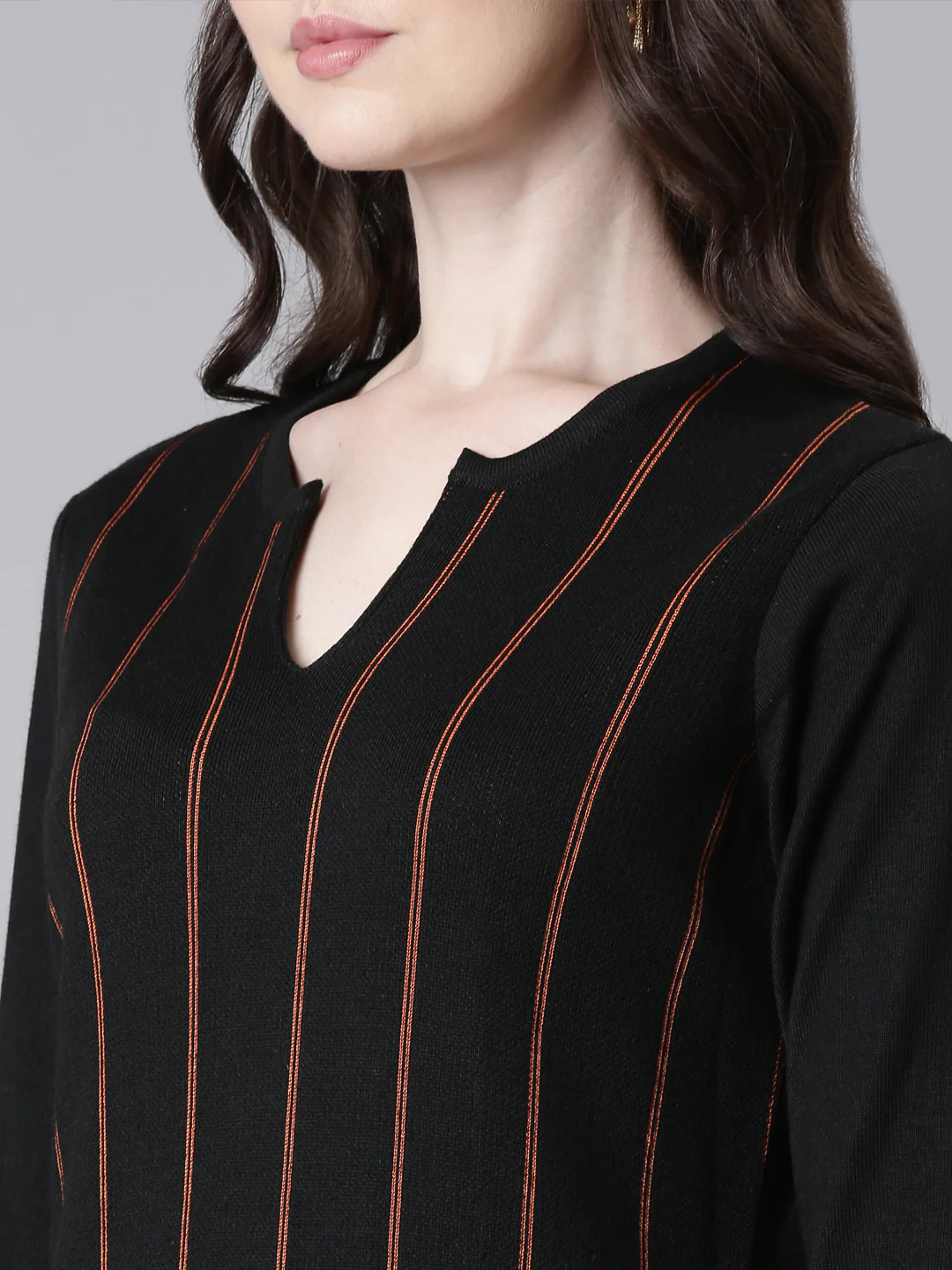 Neerus Black Casual Solid Straight Kurta - Image 4