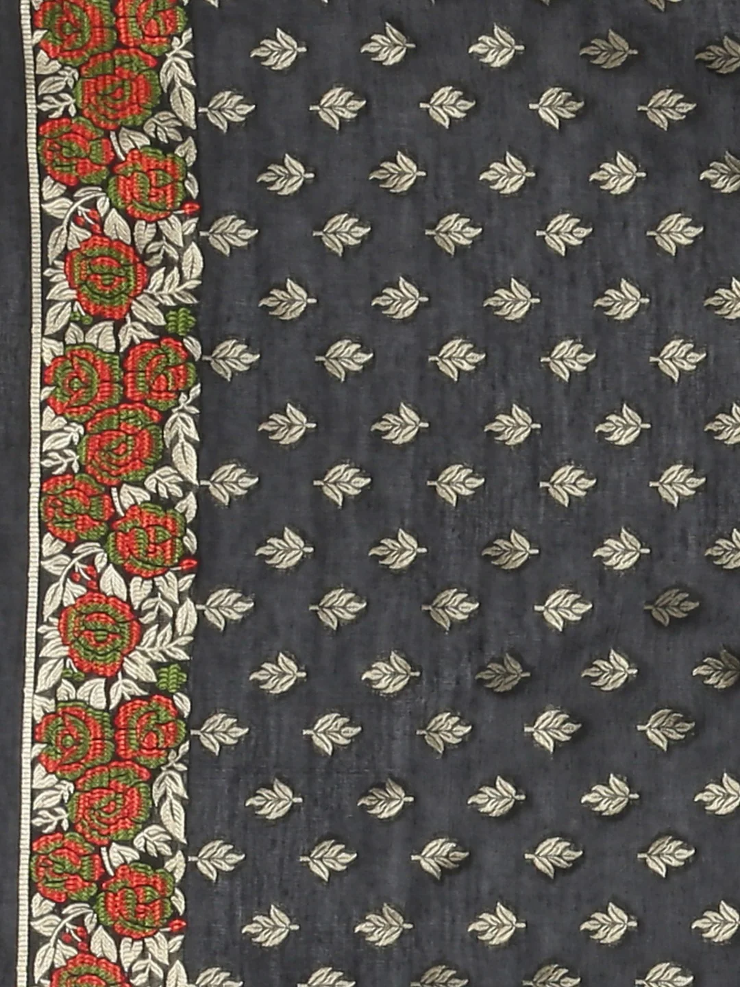 Neerus Black Color Banaras Fabric Saree - Image 6