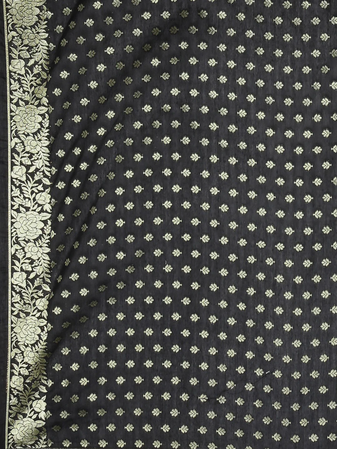 Neerus Black Color Banaras Fabric Saree - Image 6