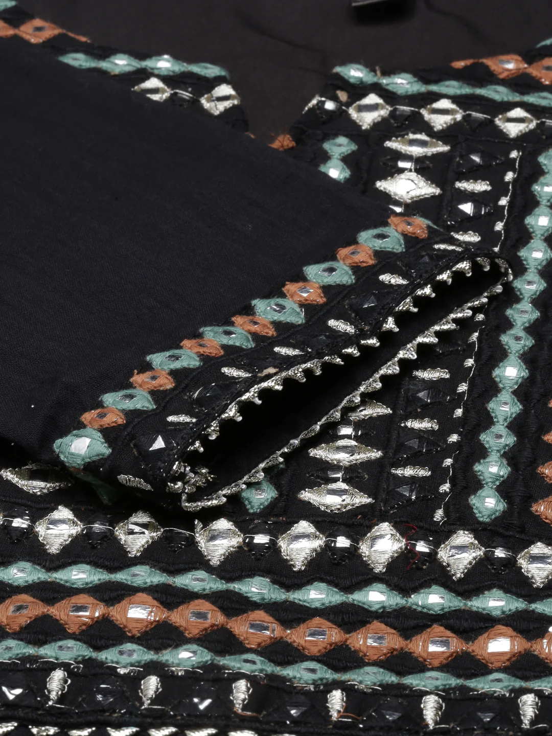 Neerus Black Color Cotton Fabric Kurta - Image 7
