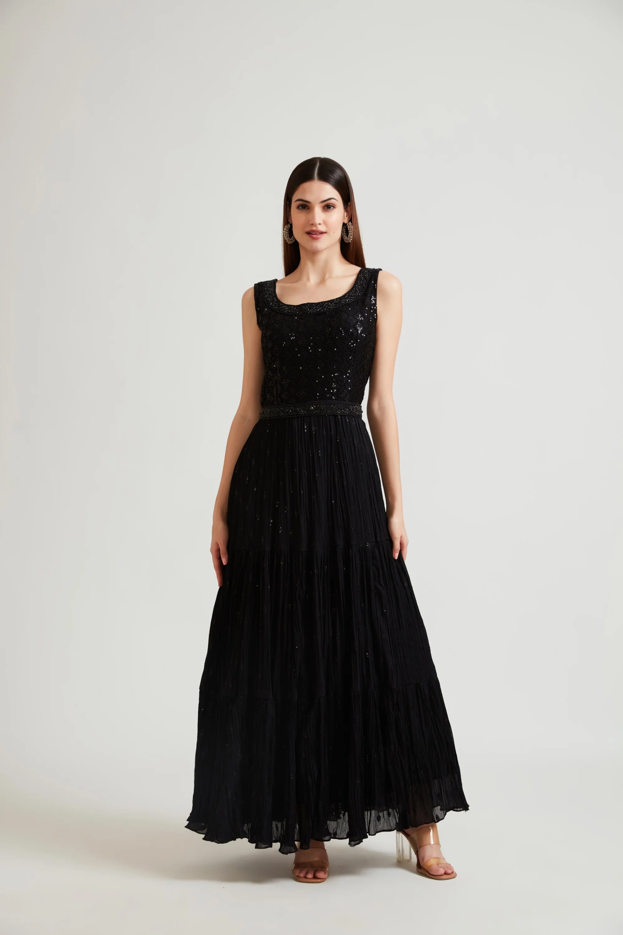 Neerus Black Color Georgette Fabric Gown - Image 5