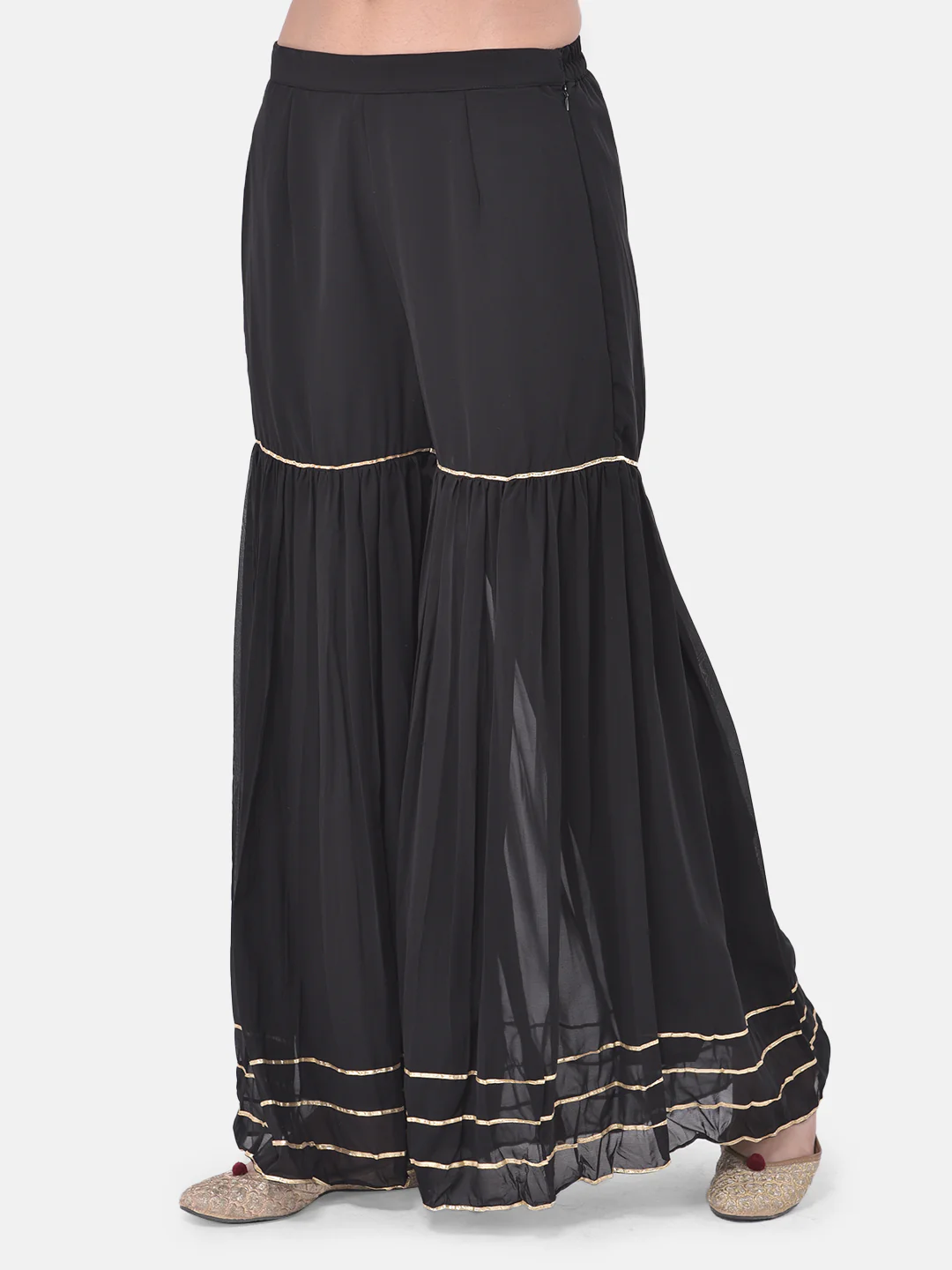 Neerus Black Color Georgette Fabric Suit-Gharara - Image 5