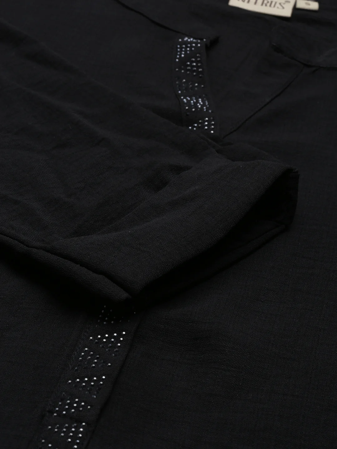 Neerus Black Color Rayon Fabric Kurta - Image 7