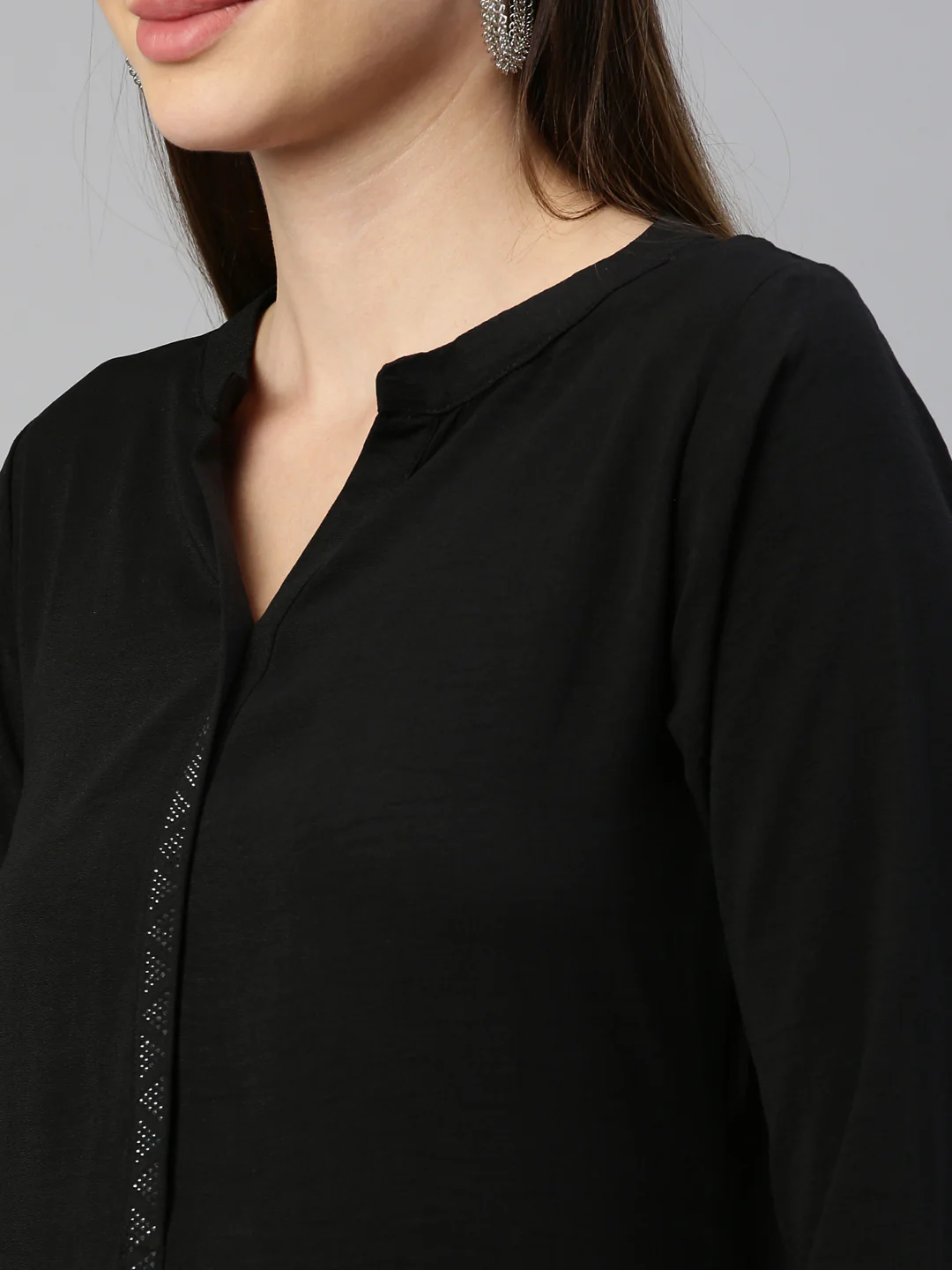 Neerus Black Color Rayon Fabric Kurta - Image 8