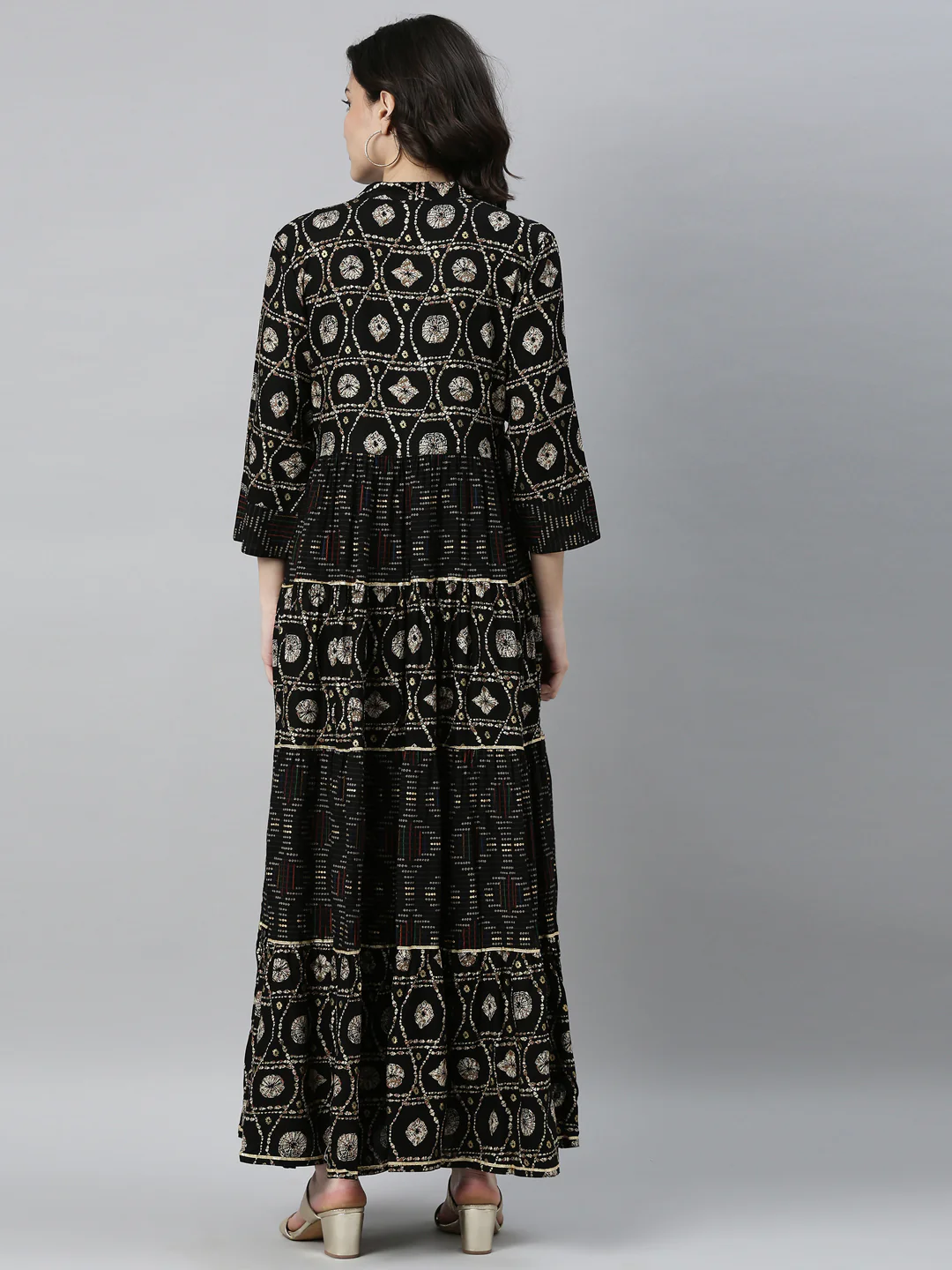 Neerus Black Color Rayon Fabric Kurta - Image 5