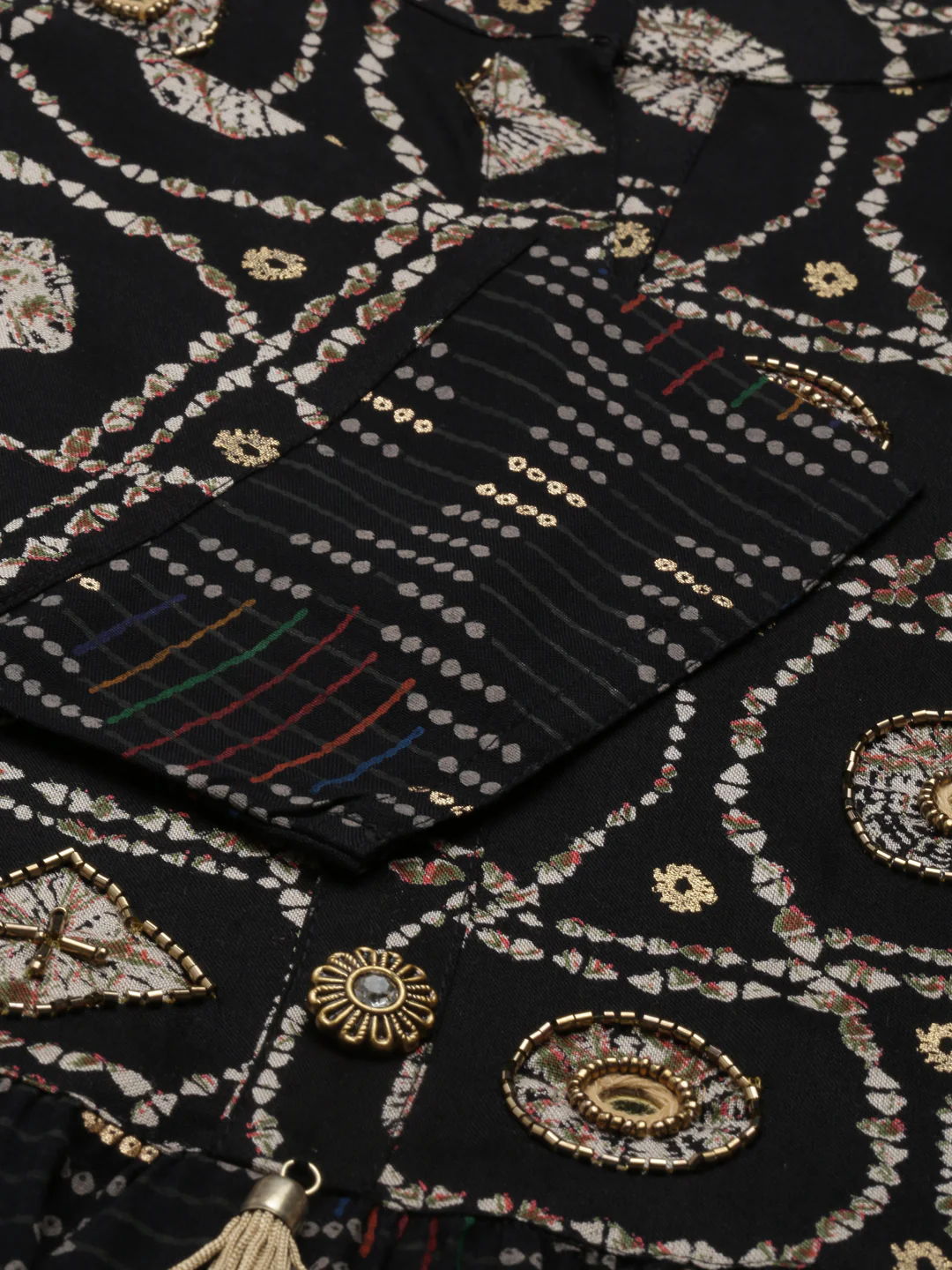 Neerus Black Color Rayon Fabric Kurta - Image 7