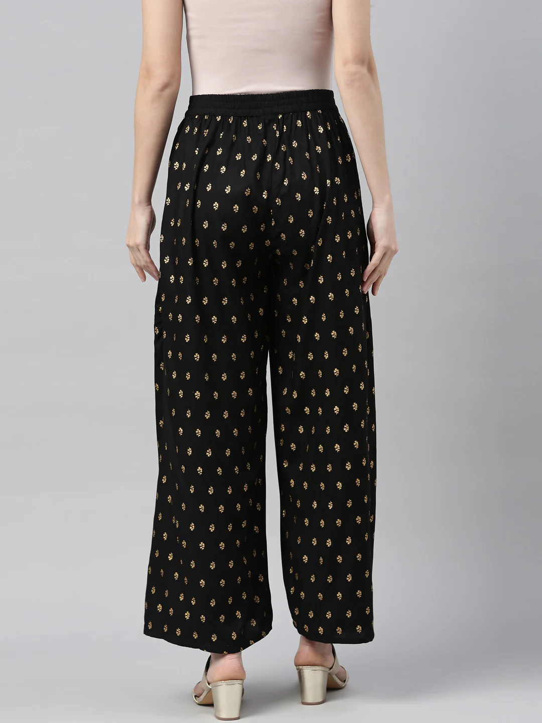 Neerus Black Color Rayon Fabric Plazzo - Image 5