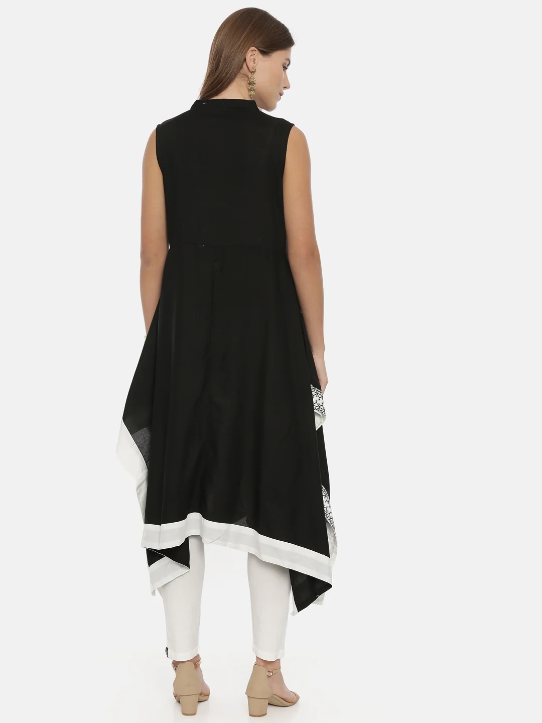 Neerus Black Color Rayon Fabric Tunic - Image 5