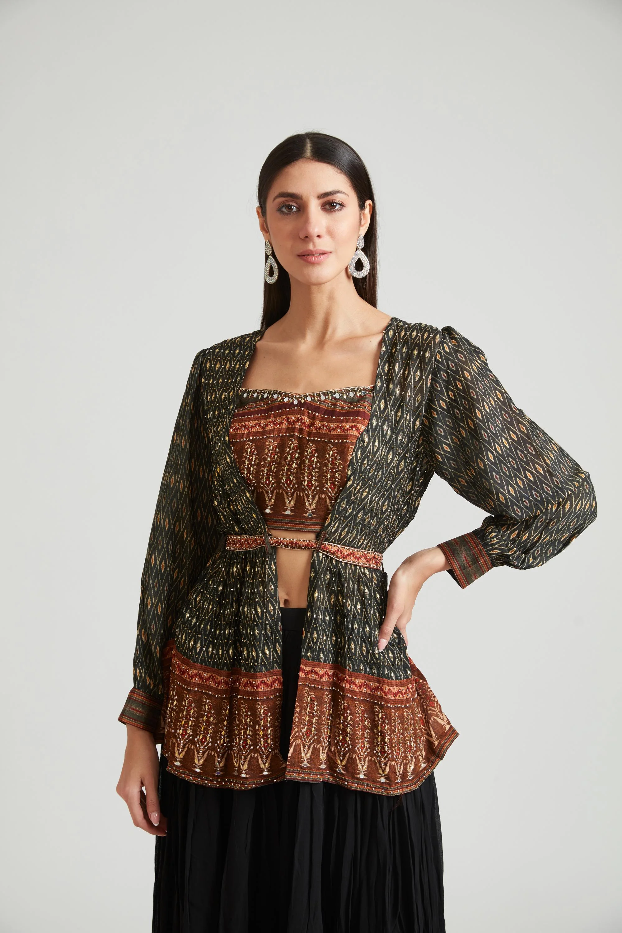 Neerus Black Color Silk Fabric Salwar Kameez - Image 8