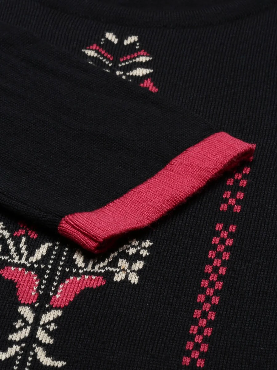 Neerus Black Color Winter Wear Kurtha - Image 4