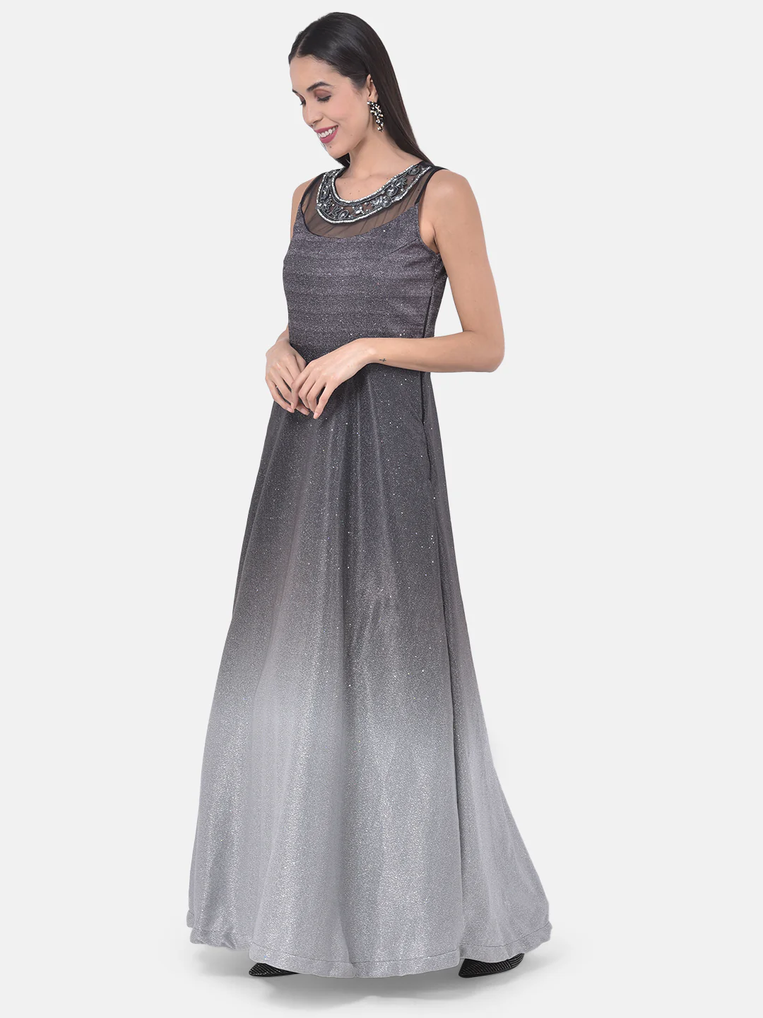 Neerus Black Colour Lycra Fabric Gown - Image 2