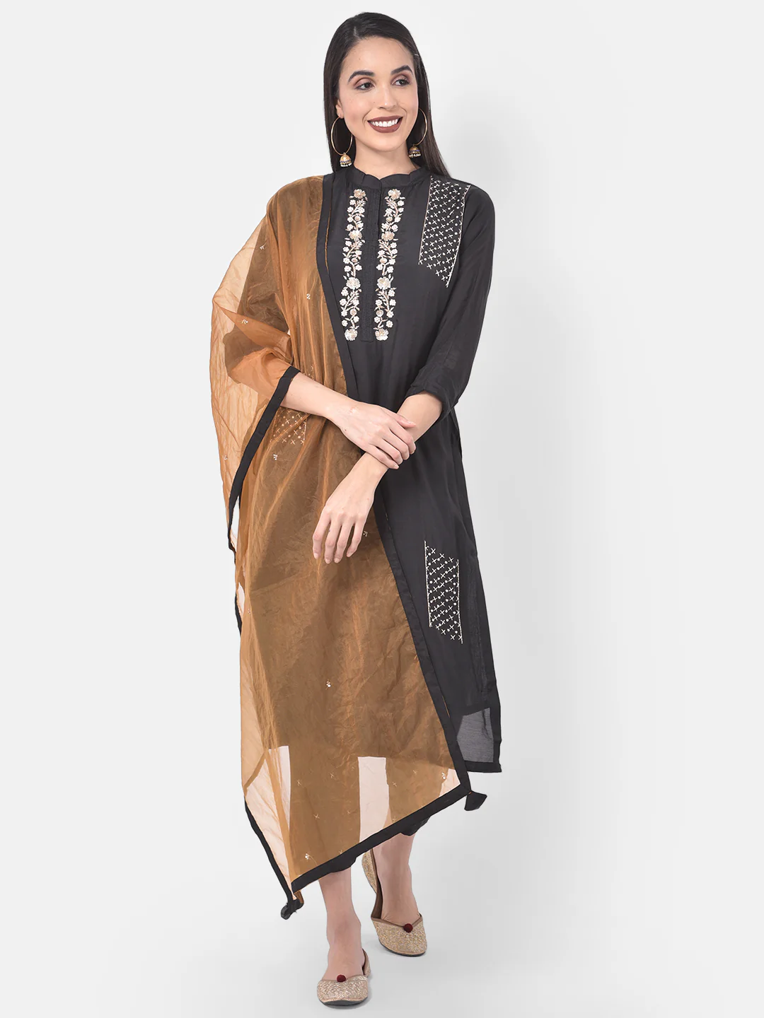 Neerus Black Embellished Readymade Suits