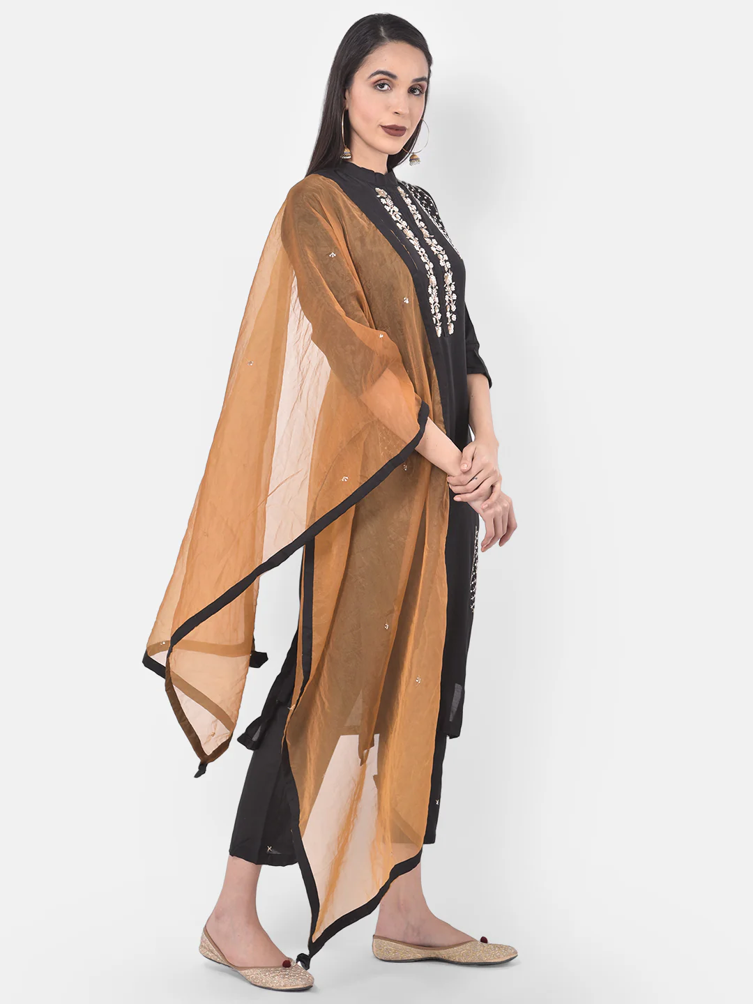Neerus Black Embellished Readymade Suits - Image 2
