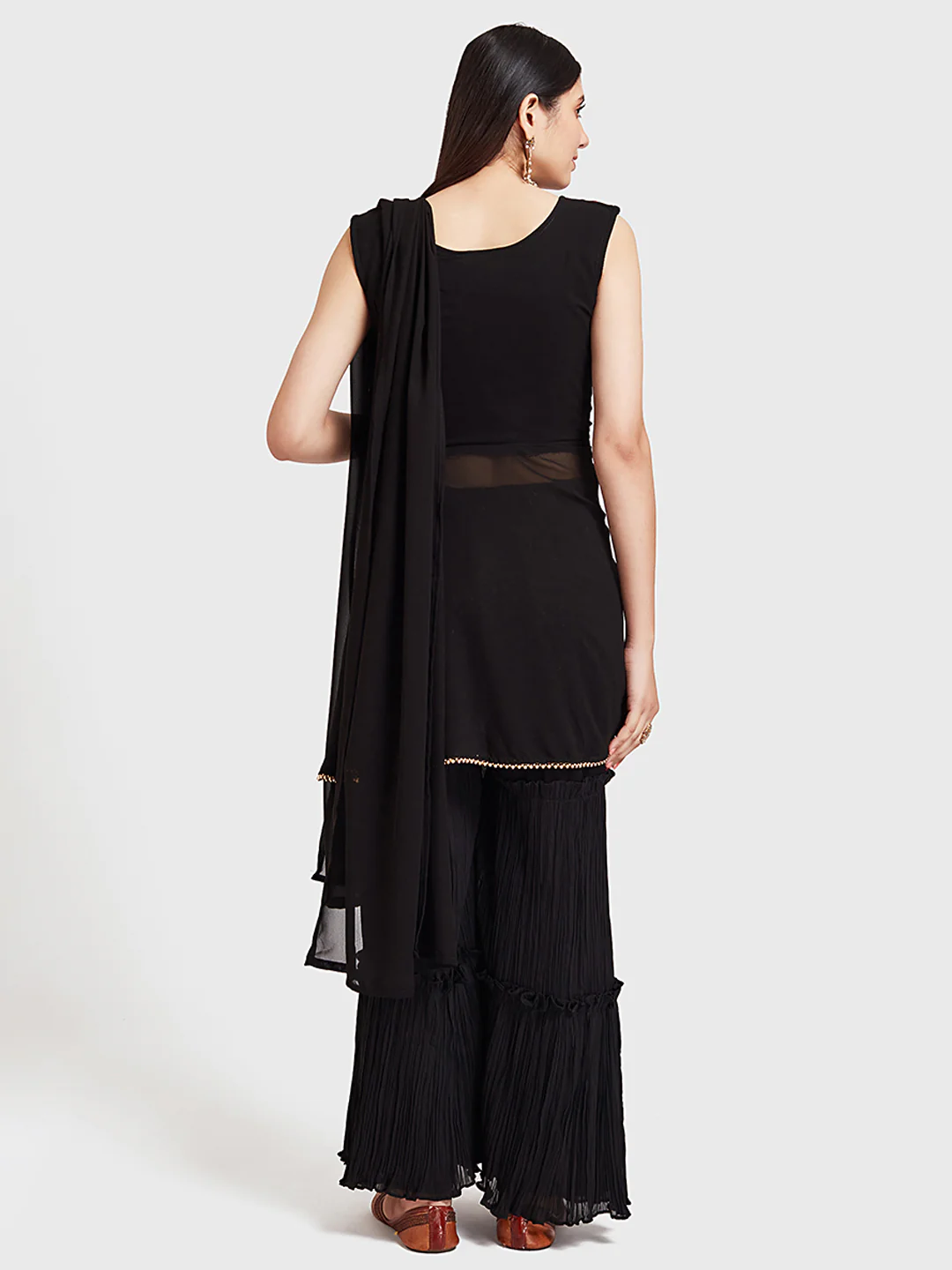 Neerus Black Embellished Readymade Suits - Image 2