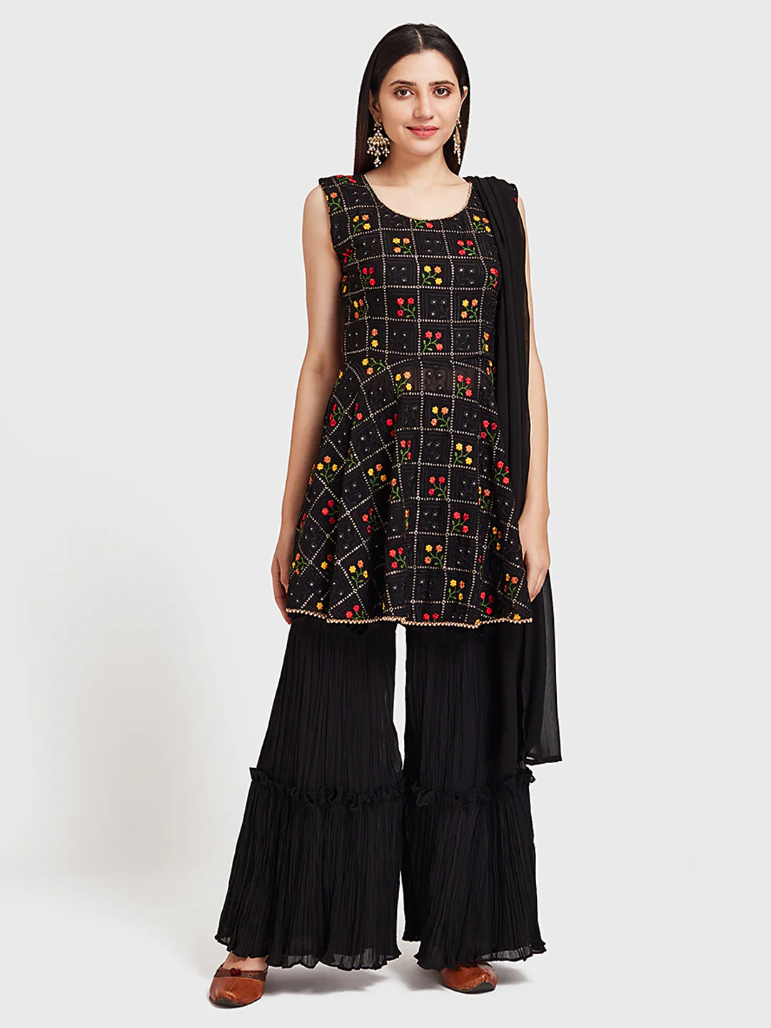 Neerus Black Embellished Readymade Suits - Image 6