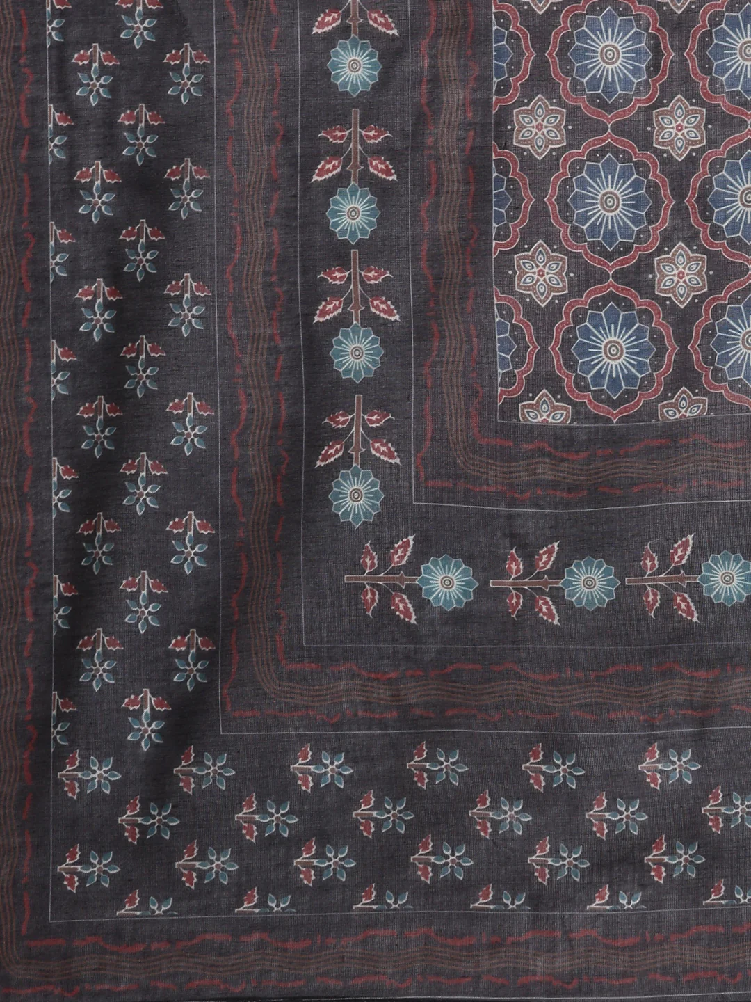 Neerus Black Panelled Straight Kurta and Trousers With Dupatta - Image 6