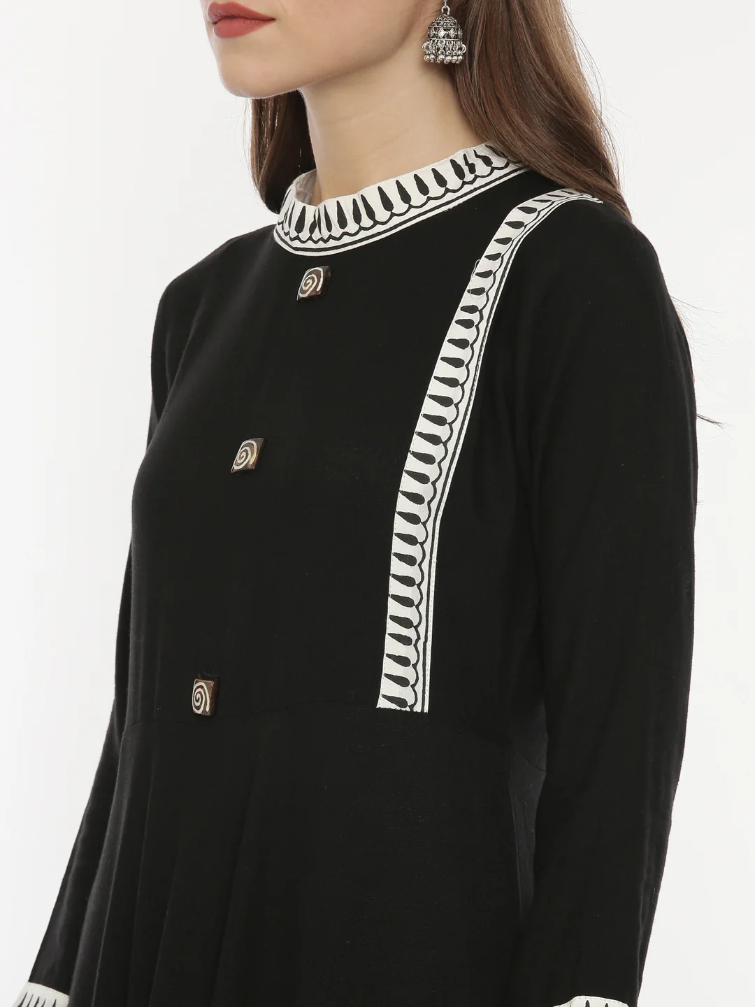 Neerus Black Printed Anarkali Kurta - Image 2