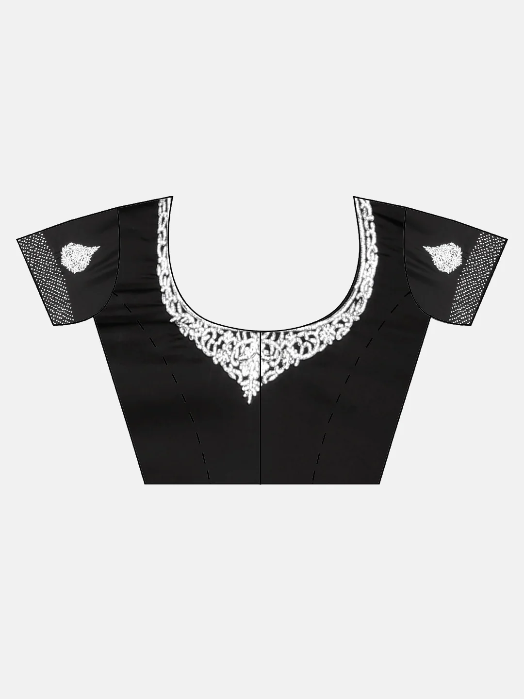 Neerus Black Printed Saree With Blouse - Image 5