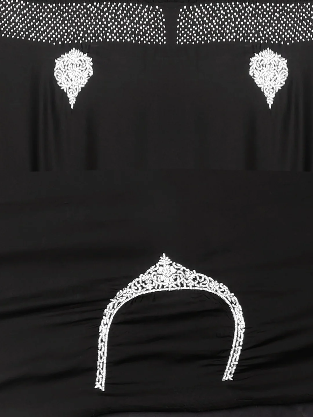Neerus Black Printed Saree With Blouse - Image 6