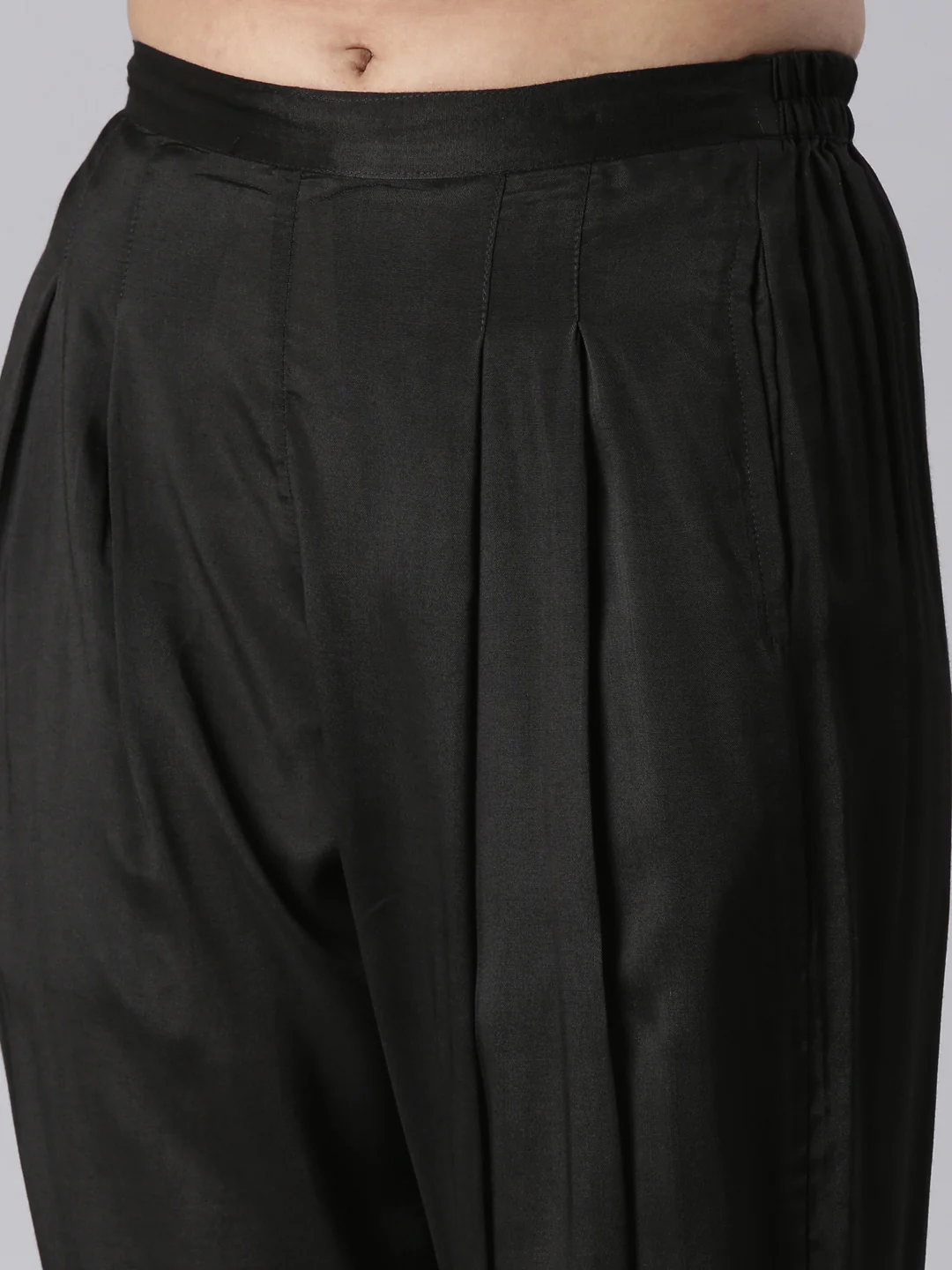 Neerus Black Printed Straight Kurta and Trousers With Dupatta - Image 6