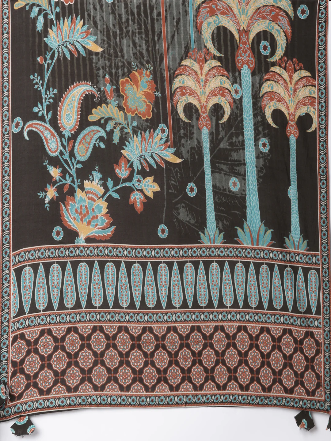 Neerus Black Printed Straight Kurta and Trousers With Dupatta - Image 7