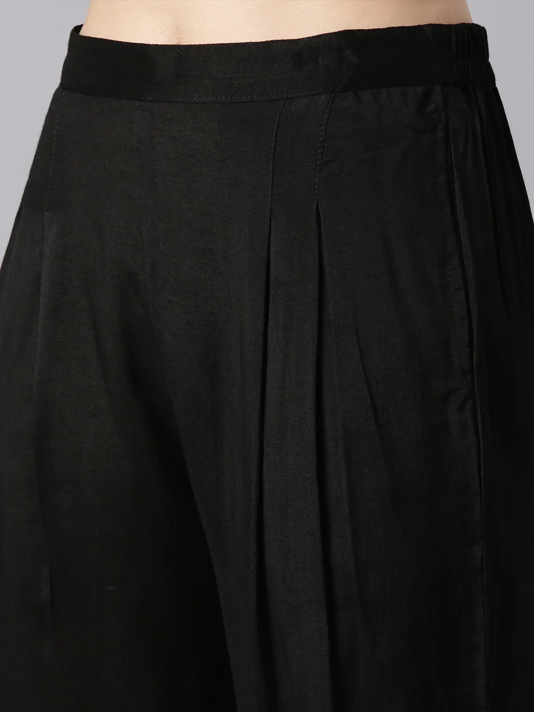 Neerus Black Regular Anarkali Kurta and Trousers With Dupatta - Image 6