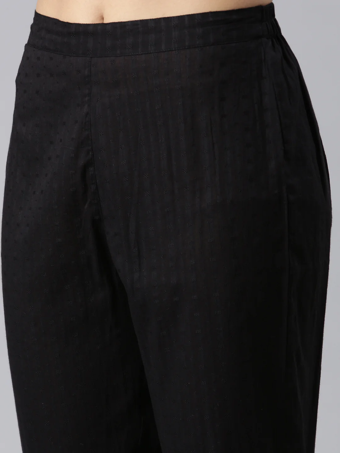 Neerus Black Regular Straight Embroidered Kurta and Trousers With Dupatta - Image 6
