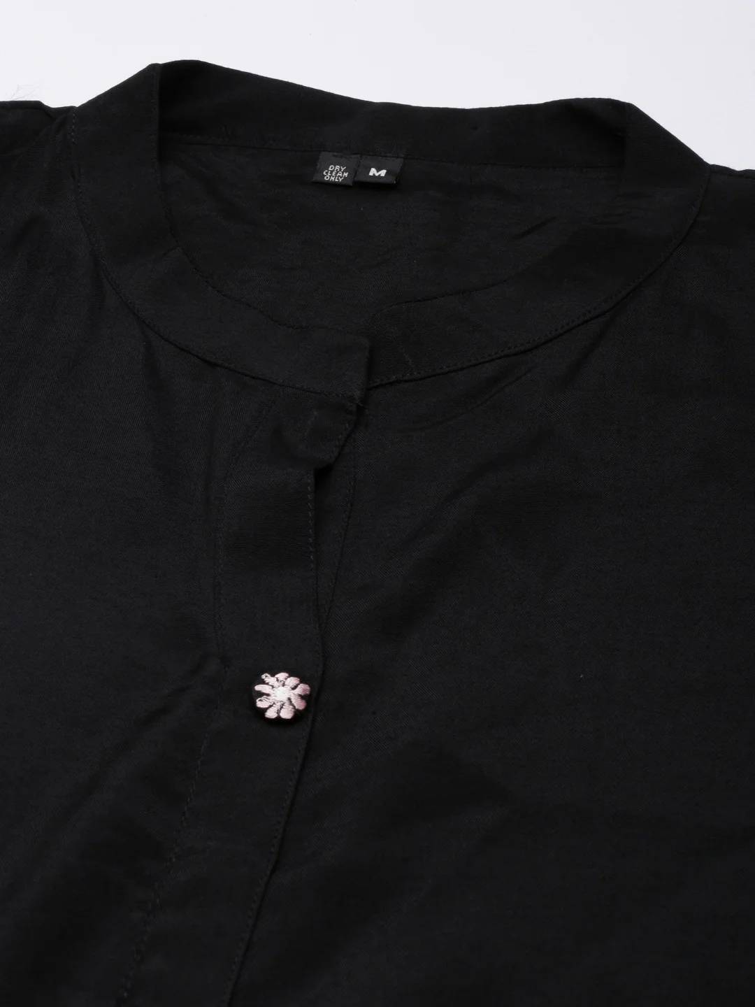 Neerus Black Regular Straight Floral Kurta And Palazzos - Image 4