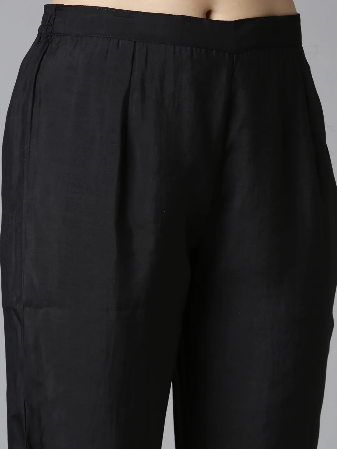 Neerus Black Regular Straight Floral Kurta And Trousers With Dupatta - Image 6