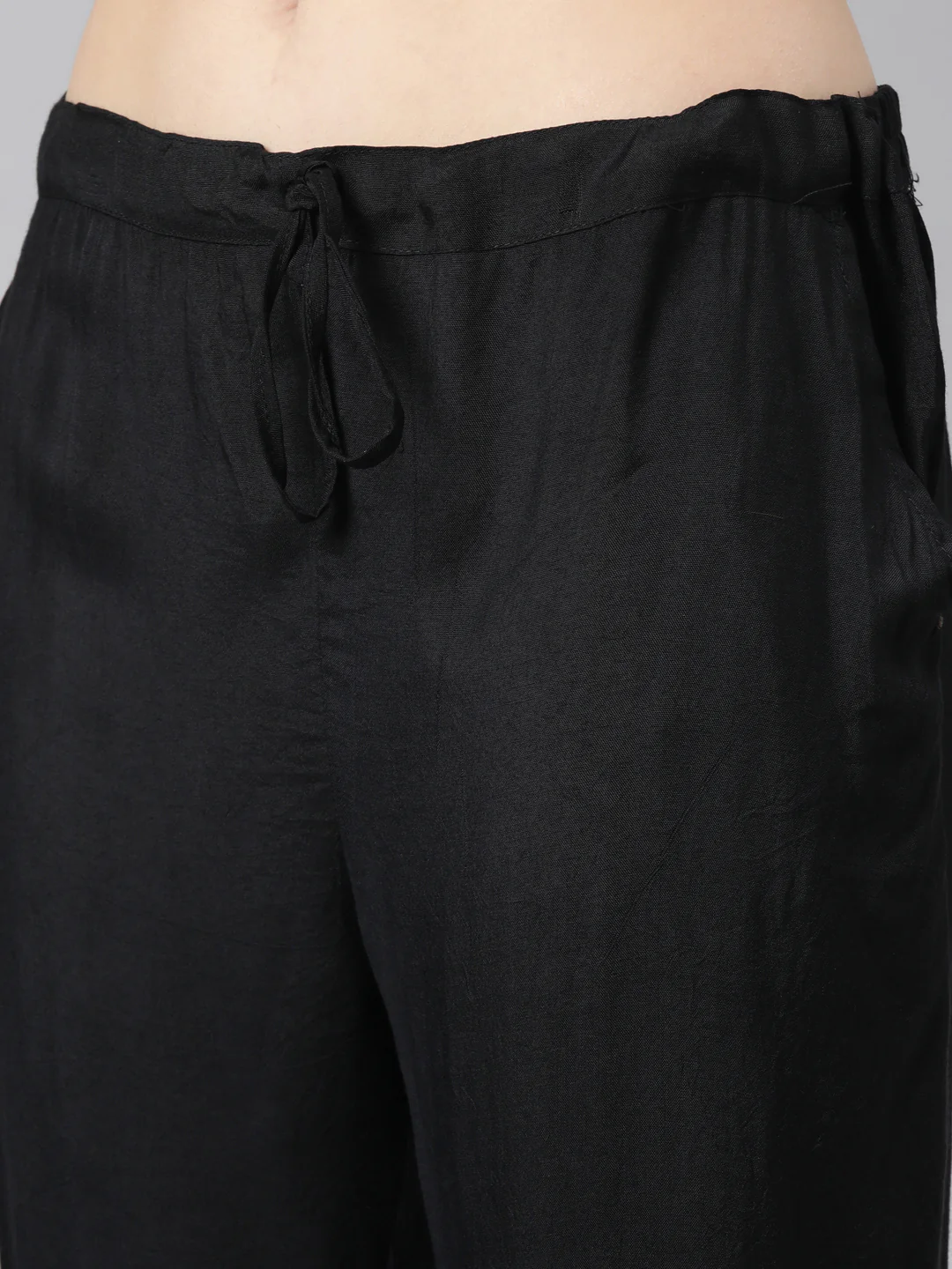 Neerus Black Regular Straight Floral Kurta And Trousers With Dupatta - Image 6