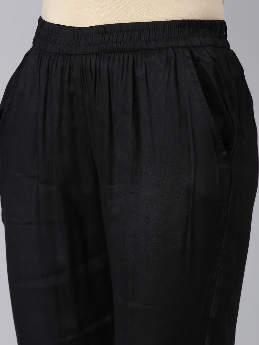 Neerus Black Regular Straight Floral Kurta And Trousers With Dupatta - Image 6