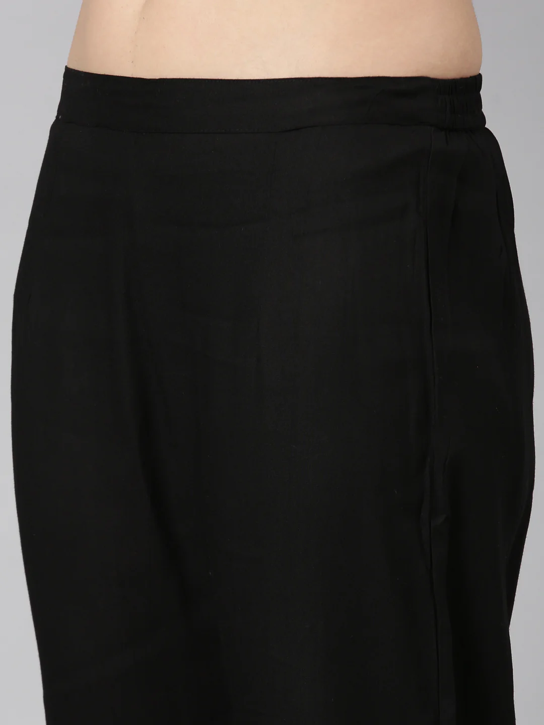 Neerus Black Regular Straight Floral Kurta And Trousers With Dupatta - Image 6
